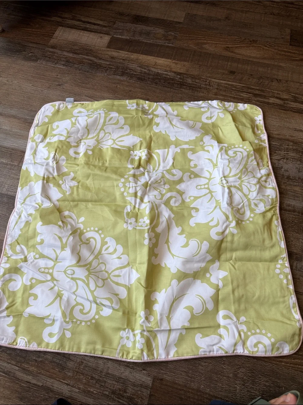 NWT Serena & Lily cotton euro sham light green floral with pink piping